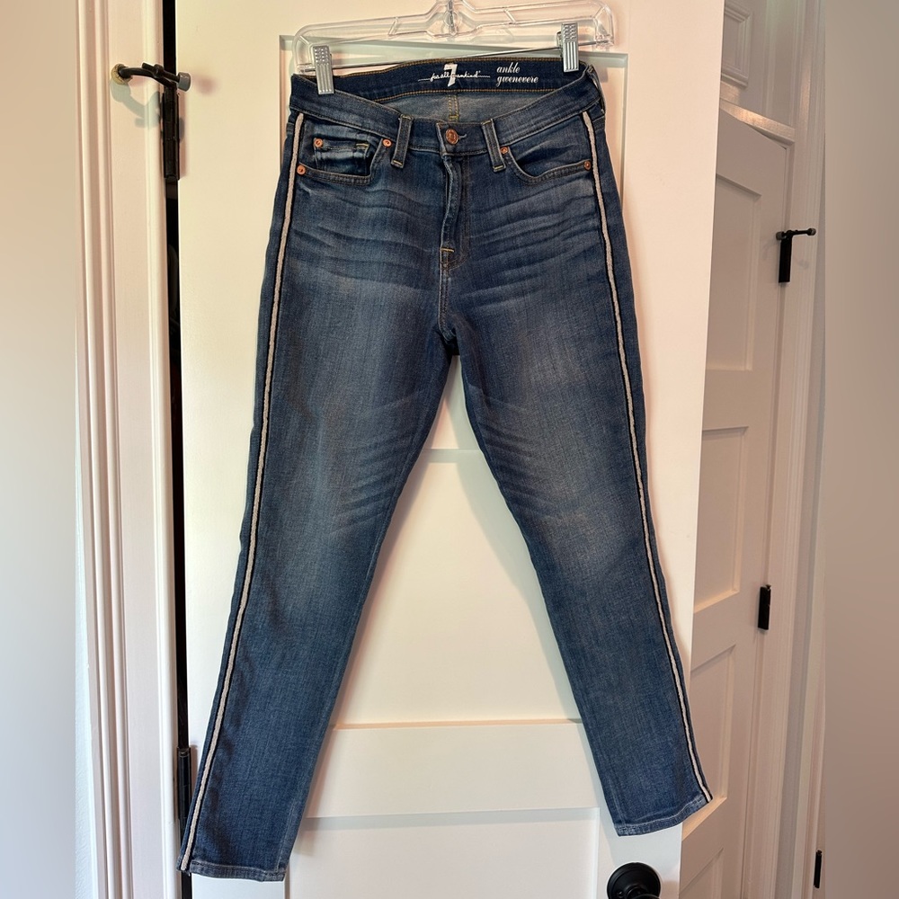 Gwenevere Ankle Skinny with Side Stripe in Paloma, 7 For All Mankind